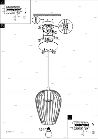 Подвесной светильник Eglo Newtown 49477 (220V, на проводе, бокалы)