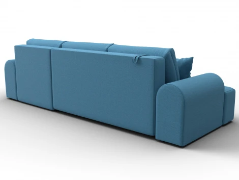 Диван угловой Лига-080 угол правый (ДСП/Пластик/Рогожка/Голубой) Лига Диванов 134743