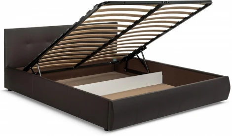 Кровать Woodville Афродита 180 х 200 см с ПМ эко кожа коричневая