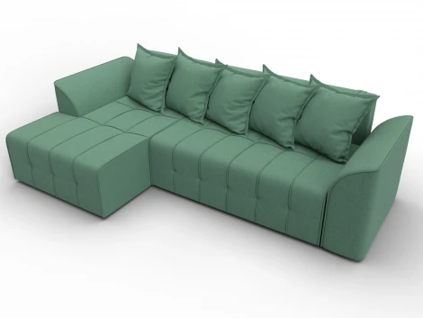 Диван угловой Лига-113 угол левый (ДСП,Рогожка/Зеленый) Лига Диванов 136706L
