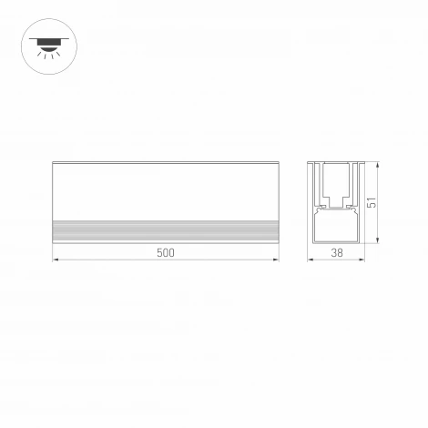 Встраиваемый линейный светильник уличный LED ART-LUMILINE-3351-500-12W Warm3000 (SL, 120 deg, 24V) (Arlight, IP67 Металл) 024946(2)