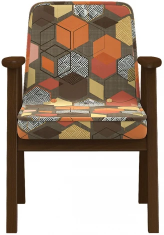 Кресло Ретро ткань геометрия коричневый, каркас орех от фабрики Mebelik