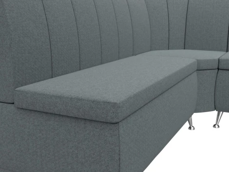 Диван кухонный угловой Кантри правый угол (Серый/Рогожка) Лига Диванов арт.122502