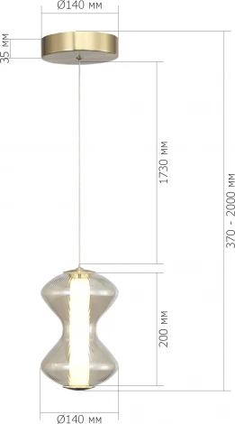 Подвесной светильник ST Luce Spine SL6136.203.01 золото/коньячный LED 1*6W 3000K (220V, на проводе)