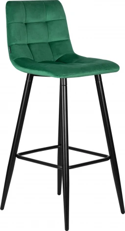 Стул барный DOBRIN NICOLE (черные матовые ножки, зелёный велюр (108-64))