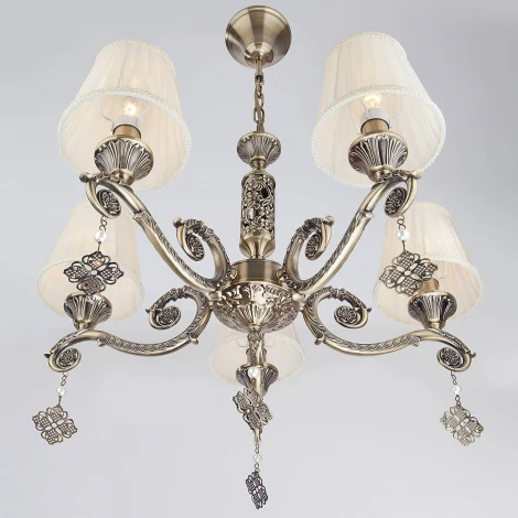 Подвесная люстра Eurosvet Marcella 60042/5 античная бронза