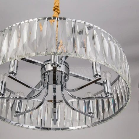 Подвесная люстра Eletto EL321P08 (220V, хрусталь, подвески, на цепи, круглые)