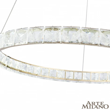 Подвесной светильник Arte Milano Venezia 311311/D400 GD (регулировка яркости, LED, 220V, хрусталь, пульт управления, на тросе, кольцо)