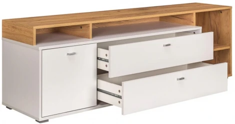 ТВ-тумба Mobi Бэль 10.92 белый премиум / дуб золотой craft 330350