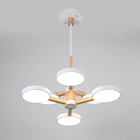 Потолочная люстра Wi-Fi на штанге Turna Dbl L6 White By ImperiumLoft Turna-Dbl01 (LED, 220V, голосовое управление, умный дом - Алиса)