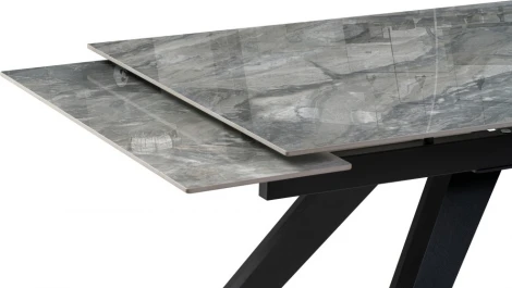 Стеклянный стол Морсби (Морсби 140(200)х80х80 оробико / черный) Woodville арт.588046