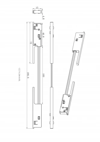 Соединитель питания для магнитного шинопровода угловой Crystal Lux UX5 CLT 0.206 04 BL