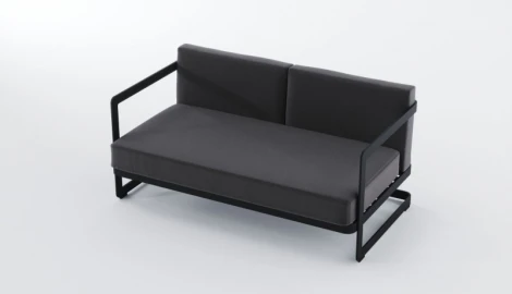 Лаунж зона Gardenini Villino (Алюминий,Закаленное стекло,Ткань/Темно-серый,Антрацит,Черный) LVLN.010500.S2