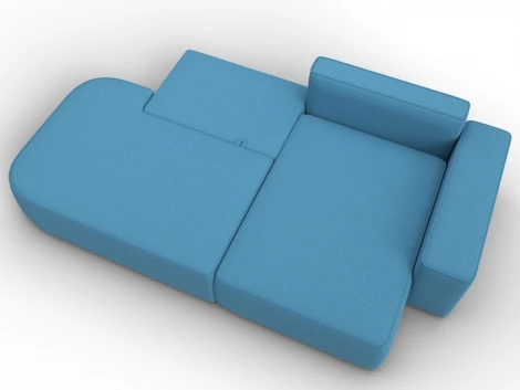 Диван угловой Лига-065 угол правый (ДСП/Пластик/Рогожка/Голубой) Лига Диванов 129800