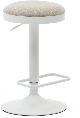 Табурет La Forma (ex Julia Grup) Zaib (Белый/ Сталь)