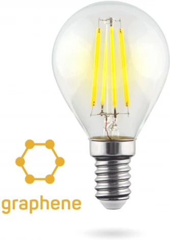 Лампочка светодиодная шар прозрачная E14 6,5W 220V 820 lm 4000K Voltega Globe E14 9W Graphene 7137