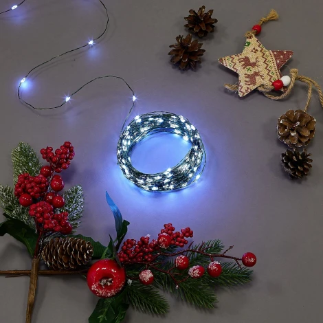 Гирлянда светодиодная "Роса", 20м. 200 светодиодов, белый свет Uniel ULD-S2000-200/DGA WHITE IP20 DEW