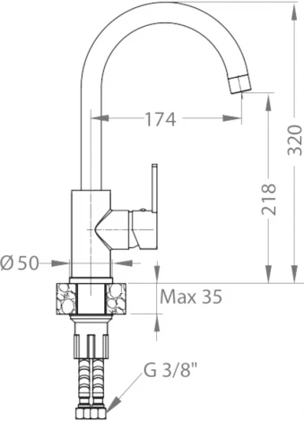 Смеситель Alveus Tonia 1129055 для кухонной мойки