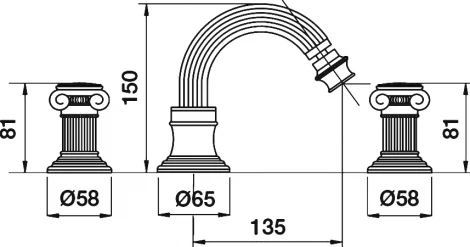Смеситель Cezares Olimp BBS2 03/24 Sw для биде