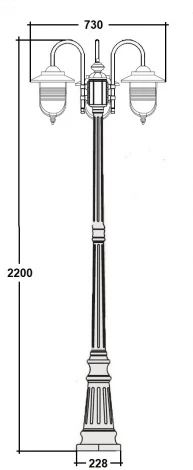 Наземный фонарь IP44 Oasis Light TITAN 84709B 10 Bl (220V, фонарь)