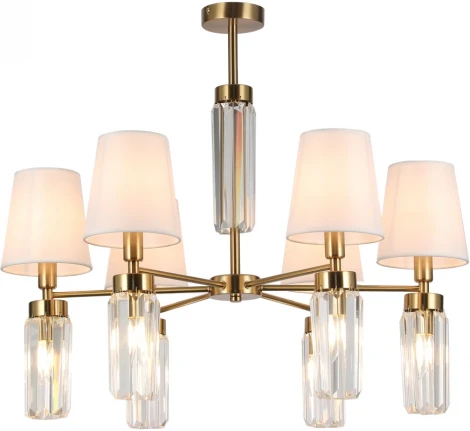 Потолочная люстра на штанге Omnilux Prat OML-89807-12 (220V, хрусталь)