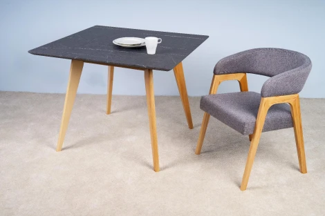 Стол R-Home Лунд квадратный 960*960 Мрамор Графит