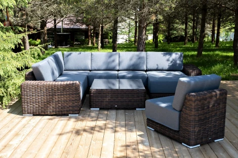 "Капри" трансформирующаяся лаунж-зона из искусственного ротанга, цвет коричневый 4SIS арт.УТ-00010385