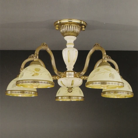 Потолочная люстра Reccagni Angelo 6928 PL 6928/5 (220V, листья)