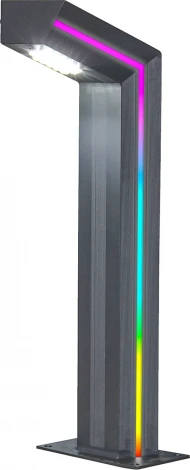 Наземный уличный светильник Kink Light Такоми 09207-F(220V),16(RGB) серый, с декоративной RGB подсветкой 220V Led 10W c пультом ДУ (IP65)