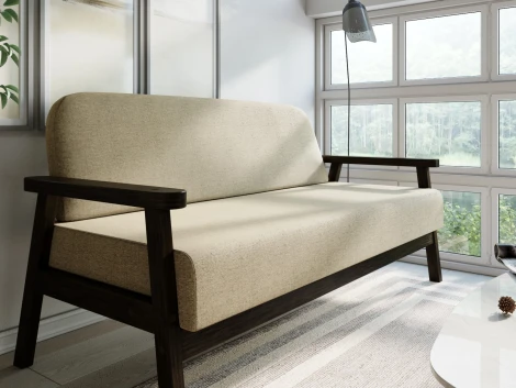 Диван Arsko прямой Флори М венге рогожка бежевая