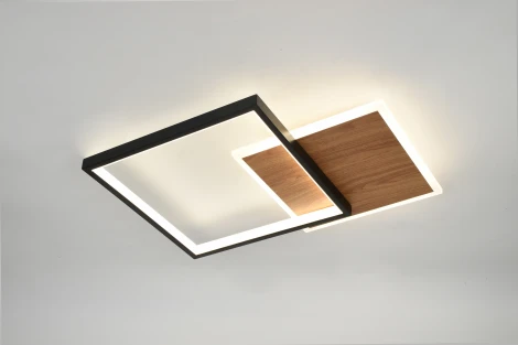 Потолочная люстра светодиодная с пультом ЭРА Ferre CLL-1-60-RC BK +Wood