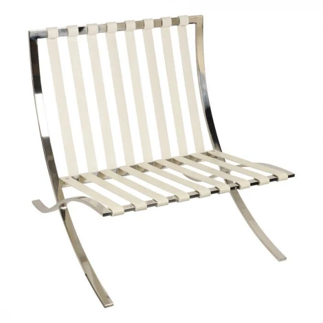 Кресло Barcelona Style Chair Белая кожа