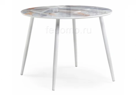 Стеклянный стол Woodville Кловис кианит / белый 474328
