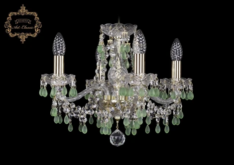 Подвесная люстра Art Classic 11.24 11.24.4.141.Gd.V5001 (220V, хрусталь, на цепи, подсвечник, свеча)