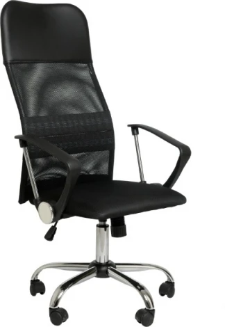 Кресло King Style "Kingstyle Fir GTP CH" арт.РМК 001.690,DMS крестовина хром ткань сетка ткань TW черный/черный