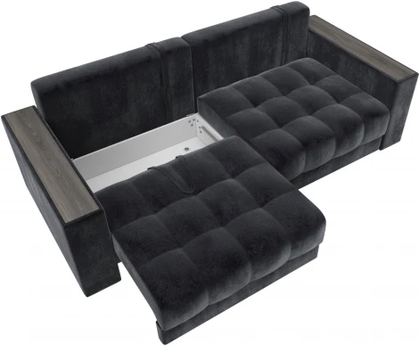 Диван прямой с декором Лига-049 НПБ Лига Диванов (Велюр) арт.128407