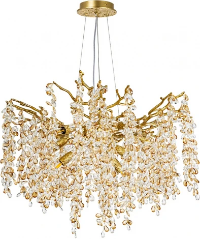 Подвесная люстра Divinare 3134/01 SP-8 Salice (220V, на тросе, листья, ветки)