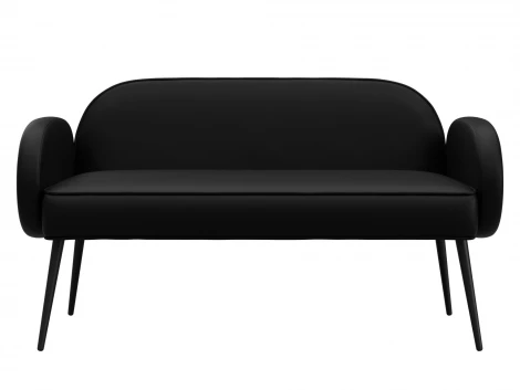 Диван прямой Лига-086 (Фанера/Металл/Экокожа/Черный) Лига Диванов 131087