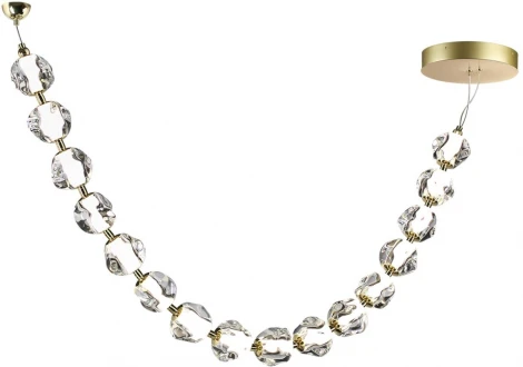 Подвесной светильник "бусы" Odeon Light Jemstone 5085/64L золото/прозрачный/металл/акрил LED 64W 4000K 3200Лм (220V, на проводе, шарики, бусы)