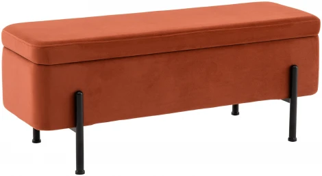 Банкетка Stool Group Болейн с ящиком велюр терракотовый черные ножки арт.УТ000040203