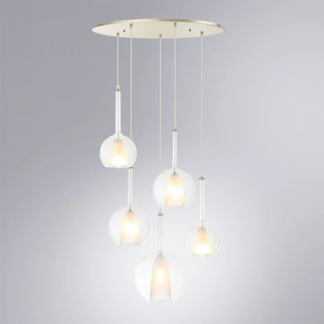 Подвесной светильник каскадный Arte Lamp Gala A2720SP-5SG (220V, на проводе, шарики)