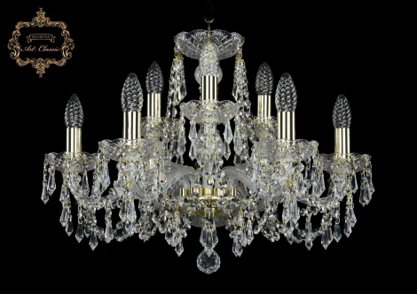 Подвесная люстра Art Classic 11.23 11.23.6+3.200.Gd.Dr (220V, хрусталь, на цепи, подсвечник, свеча)