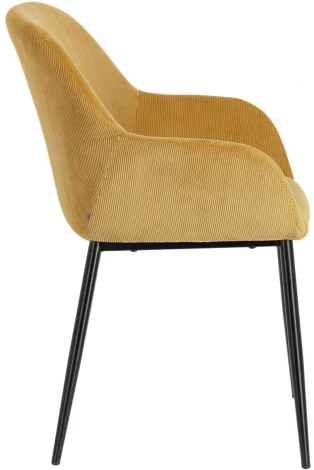 Обеденный стул La Forma (ex Julia Grup) Konna (Желтый,Горчичный/ Сталь,Фанера,Пена,Металл,Пенополиуретан)