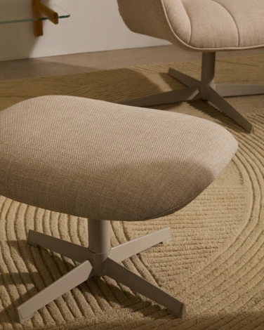 Jaspe Вращающийся пуф бежевого цвета с серой отделкой металла La Forma (ex Julia Grup) арт.210906