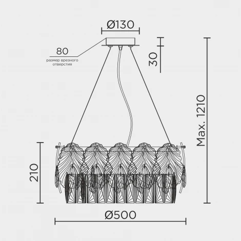 Подвесная люстра хрустальная Modelux ML.7445.500 GD