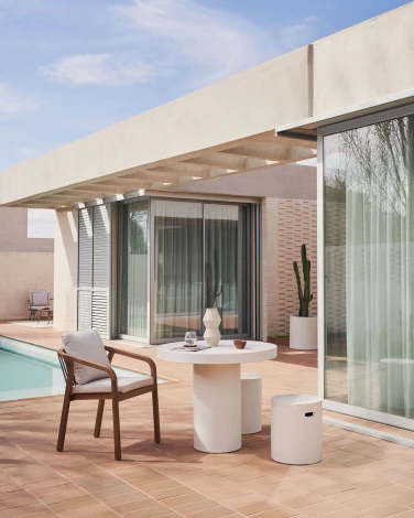 Стул уличный La Forma (ex Julia Grup) Malaret (Белый/ Веревка)