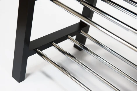 Обувница SR-0628 коричневый (дерево/металл/экокожа)