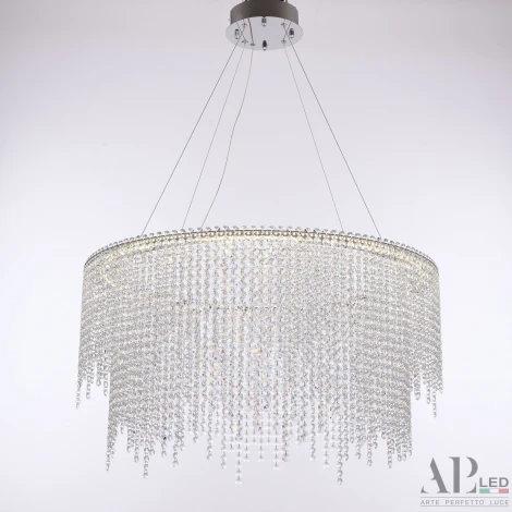 Подвесная люстра светодиодная APL LED Sicilia SH02.73.D.Ni.4000 (220V, хрусталь, на тросе)