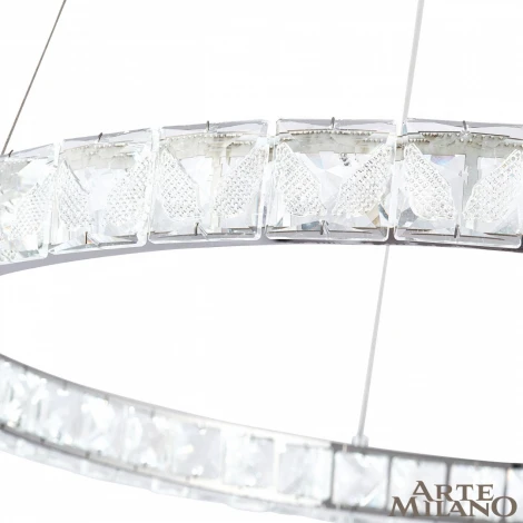 Подвесной светильник Arte Milano Venezia 311311/D600 NI (регулировка яркости, LED, 220V, хрусталь, пульт управления, на тросе, кольцо)