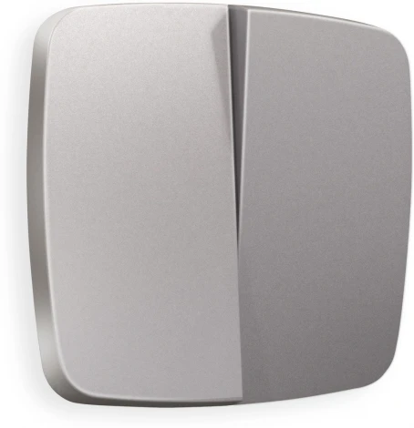 Лицевая панель Ambrella Volt OMEGA (Сталь матовый) для 2-клавишных выключателей QUANT OP5030